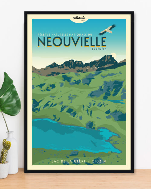 Affiche Néouvielle Lac de la Glère Pyrénées