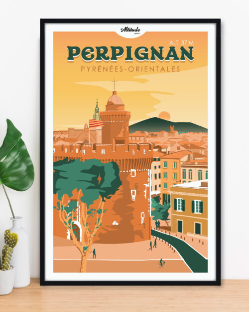 Affiche Perpignan Catalogne Pyrénées