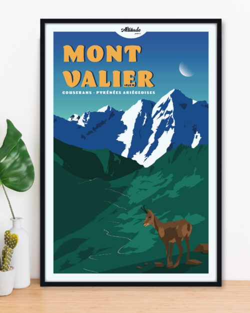 Affiche Mont Valier Ariège Pyrénées