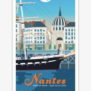 affiche-nantes-vallee-de-la-loire-altitudeposters Affiche Nantes - Quai de la Fosse - Ponton Belem - Vallée de la Loire