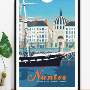 affiche-nantes-vallee-de-la-loire-altitudeposters-img2 Affiche Nantes - Quai de la Fosse - Ponton Belem - Vallée de la Loire