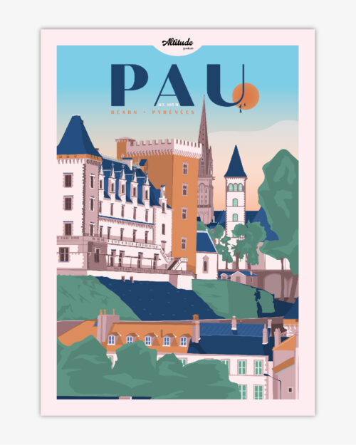 carte-postale-pau-bearn-pyrenees-altitudeposters Carte postale Pau Béarn Pyrénées