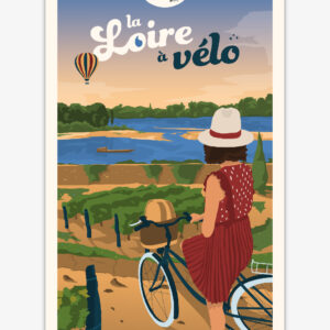 affiche-la-loire-a-velo-altitudeposters Affiche La Loire à vélo - itinéraire cyclotouristique en France