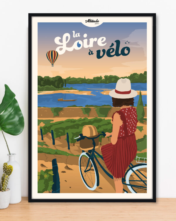 Affiche La Loire à vélo - itinéraire cyclotouristique en France