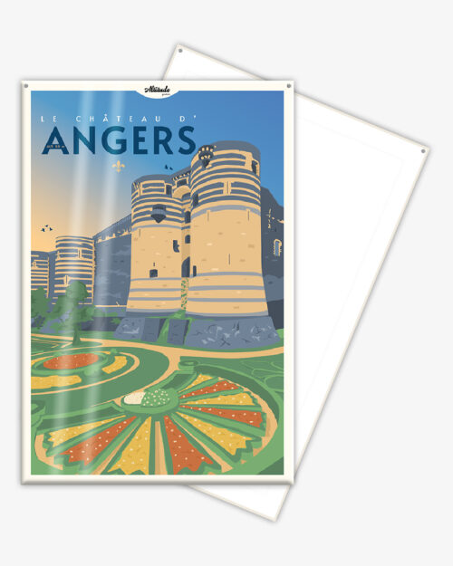 Affiche cartonnée Château d'Angers Anjou Val de Loire