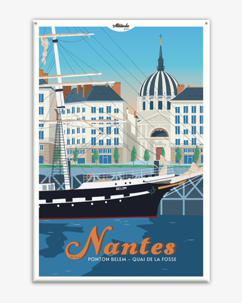 affiche-cartonnee-nantes-quai-de-la-fosse-belem-altitudeposters Affiche cartonnée Nantes Quai de la Fosse Ponton Belem Val de Loire