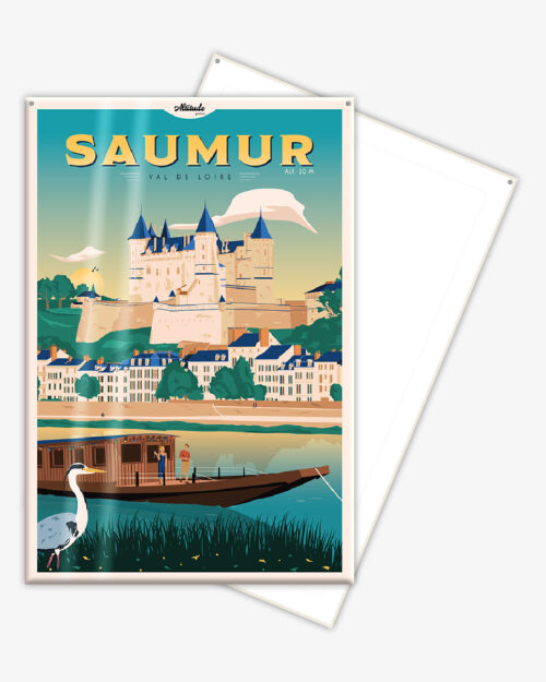 Affiche cartonnée Saumur - Château - Val de Loire