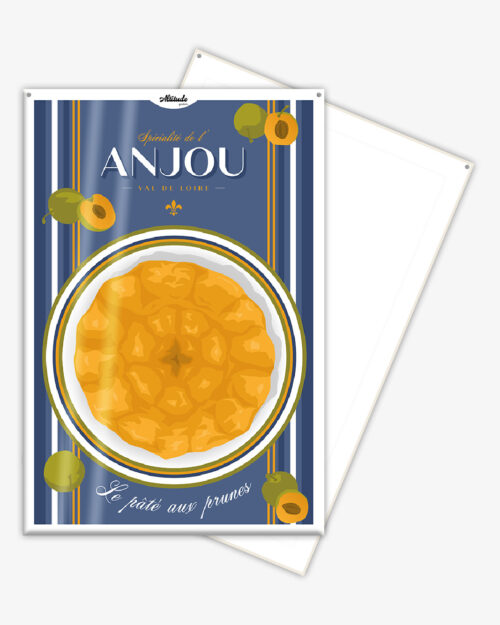 Affiche cartonnée Le pâté aux prunes - Spécialité de l'Anjou - Val de Loire