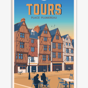 affiche-cartonnee-tours-place-plumereau-altitudeposters Affiche cartonnée Tours Place Plumereau Val de Loire