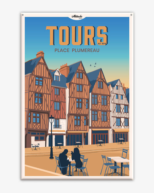 affiche-cartonnee-tours-place-plumereau-altitudeposters Affiche cartonnée Tours Place Plumereau Val de Loire