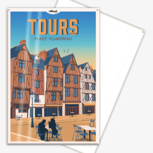 affiche-cartonnee-tours-place-plumereau-altitudeposters-img2 Affiche cartonnée Tours Place Plumereau Val de Loire