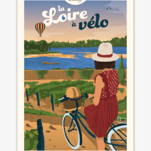 Carte postale La Loire à vélo - itinéraire cyclotouristique en France
