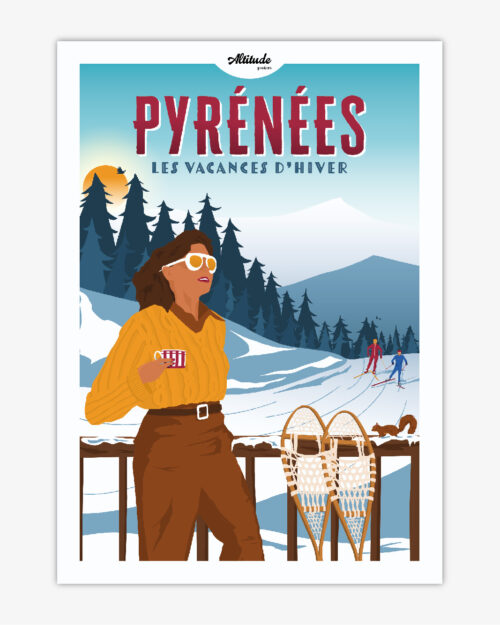 carte-postale-pyrenees-vacances-hiver-altitudeposters Carte postale Pyrénées Les vacances d'hiver