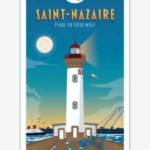 affiche-saint-nazaire-phare-du-vieux-mole-loire-atlantique-altitudeposters Affiche Saint-Nazaire - Phare du vieux Môle - Loire Atlantique