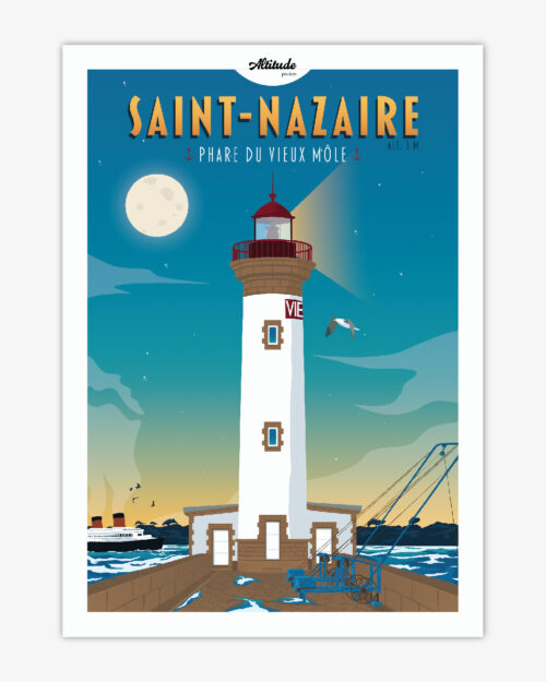 carte-postale-saint-nazaire-phare-du-vieux-mole-altitudeposters Carte postale Saint-Nazaire - Phare du vieux Môle - Loire Atlantique