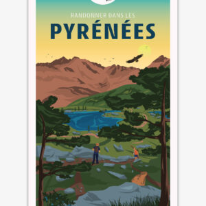 affiche-randonner-dans-les-pyrenees-altitudeposters Affiche Randonner dans les Pyrénées
