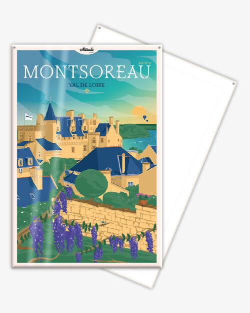 Affiche cartonnée Montsoreau - Val de Loire
