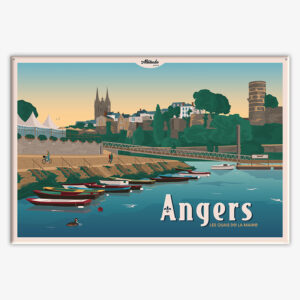 affiche-cartonnee-chateau-quais-de-la-maine-altitudeposters Affiche cartonnée Angers Les Quais de la Maine - Anjou Val de Loire
