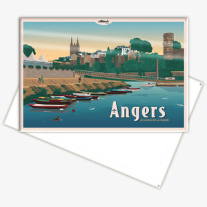 affiche-cartonnee-chateau-quais-de-la-maine-altitudeposters-img2 Affiche cartonnée Angers Les Quais de la Maine - Anjou Val de Loire