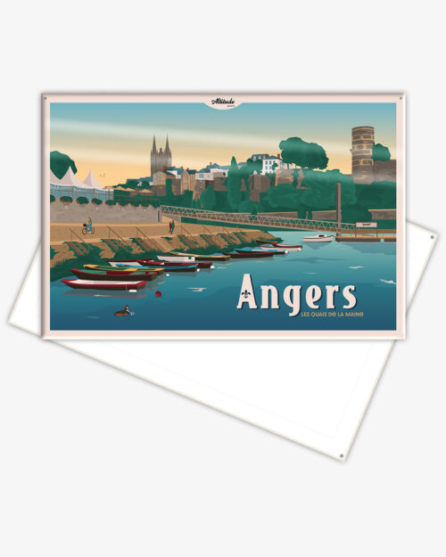 Affiche cartonnée Angers Les Quais de la Maine - Anjou Val de Loire