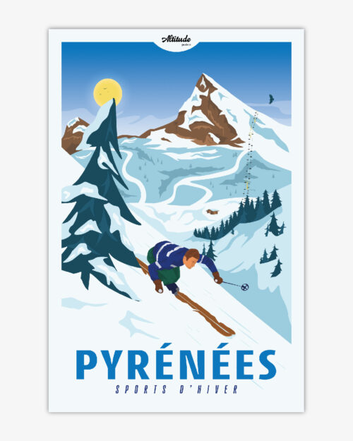 affiche-pyrenees-sports-hiver-altitudeposters Affiche Pyrénées Sports d'hiver