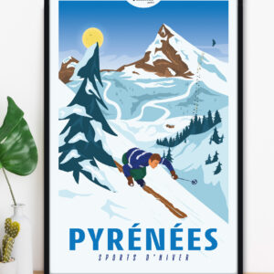 affiche-pyrenees-sports-hiver-altitudeposters-img2 Affiche Pyrénées Sports d'hiver