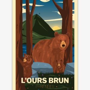affiche-ours-brun-pyrenees-altitudeposters Affiche L'Ours brun Pyrénées