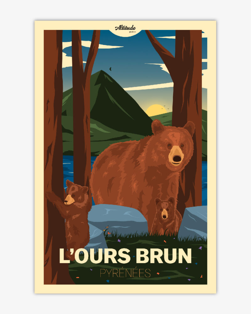 affiche-ours-brun-pyrenees-altitudeposters Affiche L'Ours brun Pyrénées
