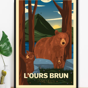 affiche-ours-brun-pyrenees-altitudeposters-img2 Affiche L'Ours brun Pyrénées