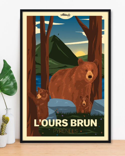 Affiche L'Ours brun Pyrénées