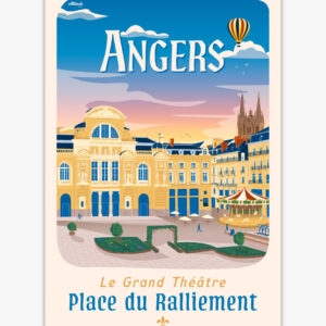 affiche-angers-place-ralliement-altitudeposters Affiche Angers Place du Ralliement - Grand Théâtre - Anjou