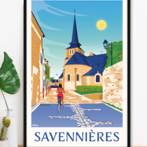 affiche-savennieres-loire-anjou-altitudeposters-img2 Affiche Savennières - Eglise Saint-Pierre-et-Saint-Romain - Vignobles - Loire - Anjou