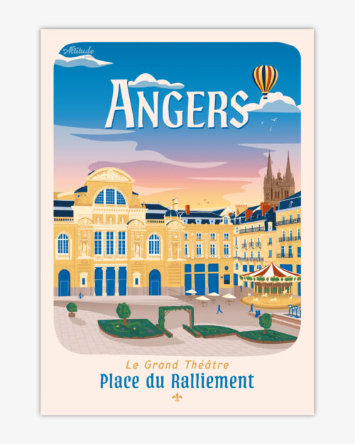 carte-postale-angers-place-du-ralliement-altitudeposters Carte postale Angers Place du Ralliement - Grand Théâtre - Anjou