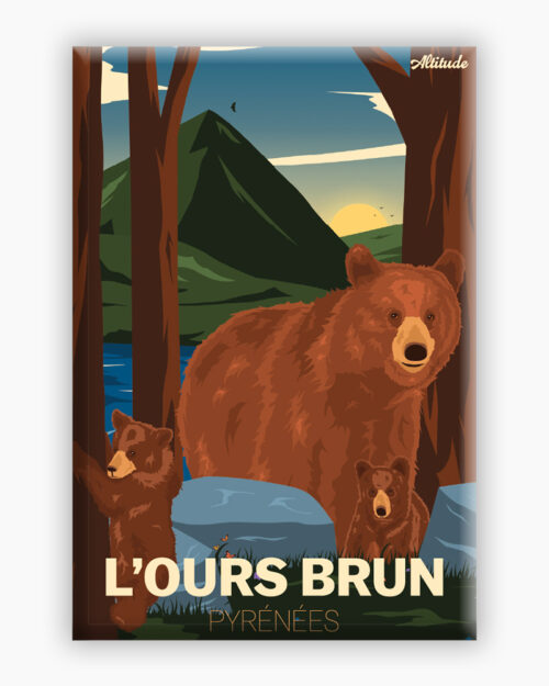 magnet-ours-brun-pyrenees-altitudeposters Magnet L'Ours brun Pyrénées