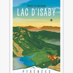 Affiche Lac d'Isaby Massif du Hautacam Pyrénées