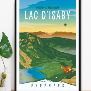 Affiche Lac d'Isaby Massif du Hautacam Pyrénées