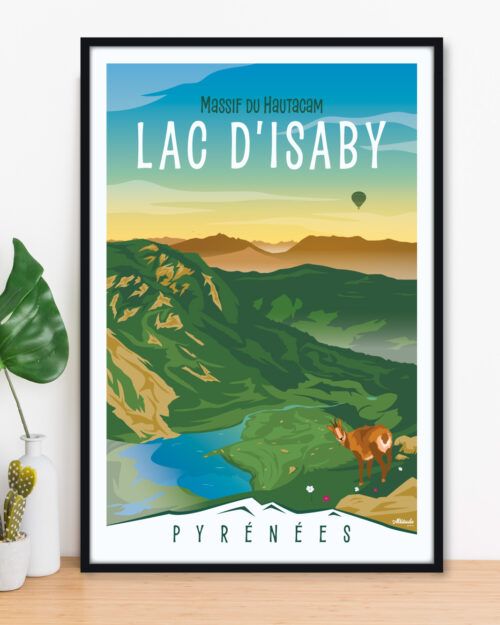 Affiche Lac d'Isaby Massif du Hautacam Pyrénées