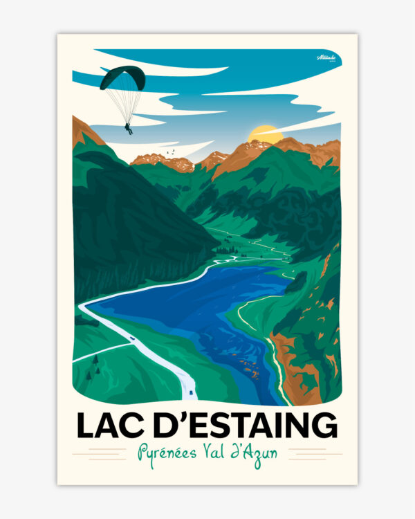 affiche-lac-estaing-valdazun-pyrenees-altitudeposters Affiche Lac d'Estaing Val d'Azun Pyrénées