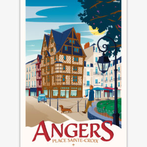 affiche-angers-place-sainte-croix-maison-adam-altitudeposters Affiche Angers Place Sainte-Croix - Maison d'Adam - Anjou