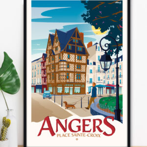 affiche-angers-place-sainte-croix-maison-adam-altitudeposters-img2 Affiche Angers Place Sainte-Croix - Maison d'Adam - Anjou