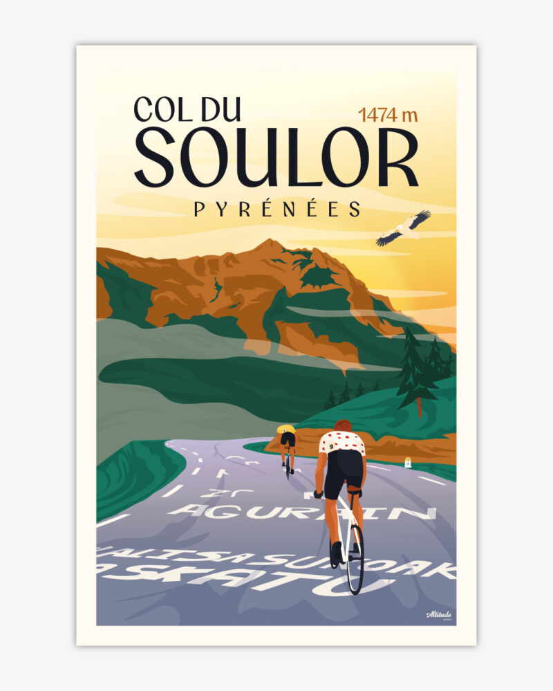 affiche-col-du-soulor-pyrenees-altitudeposters Affiche Col du Soulor Pyrénées