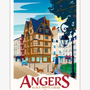 Carte postale Angers Place Sainte-Croix - Maison d'Adam - Anjou