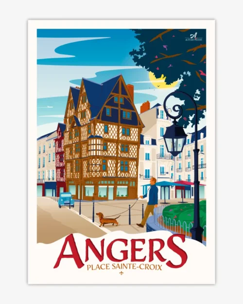 carte-postale-angers-place-sainte-croix-altitudeposters Carte postale Angers Place Sainte-Croix - Maison d'Adam - Anjou