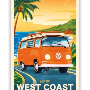 affiche-visit-the-west-coast-van-surf-altitudeposters Affiche Visit the West Coast