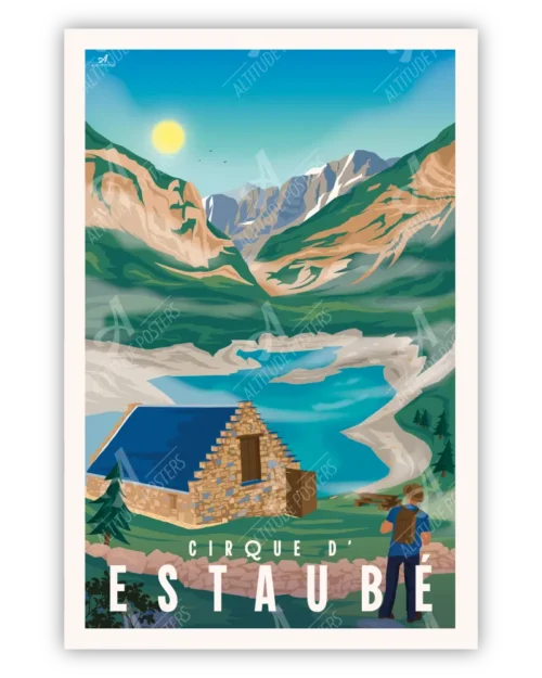 affiche-cirque-estaube-pyrenees-altitudeposters Affiche Cirque d'Esatubé